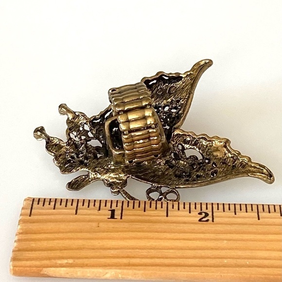 Ring Butterfly Stretch Antique Bronze Tone 7.5 - Picture 8 of 12